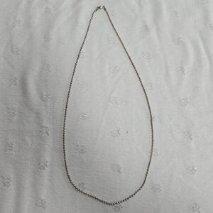 Elegant Sterling Silver 925 Beaded Chain Necklace 24"